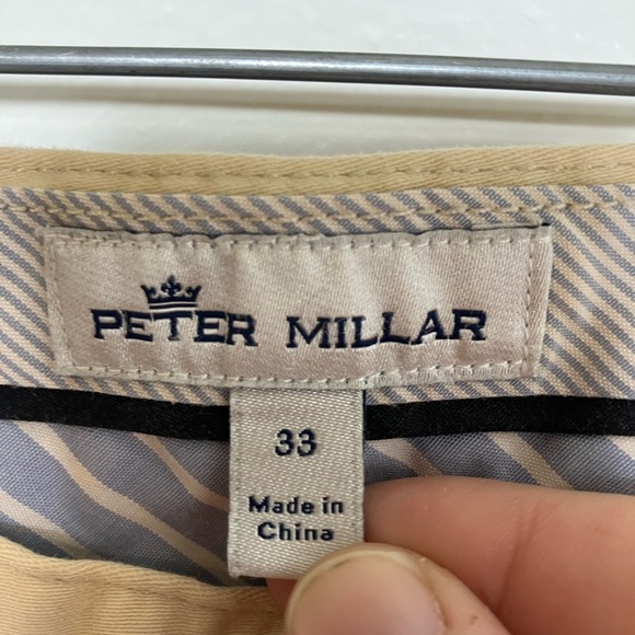 Peter Millar Pants Men‎ 33x27 Beige Tan Trouser Tech Preppy Golf Flaw One Mark - Picture 2 of 9